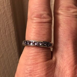 Tanzanite Sterling Silver Channel Set Size5